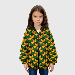 Куртка с капюшоном детская Узор на хаори томиоки, цвет: 3D-черный — фото 2