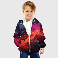 Куртка с капюшоном детская Яркий абстрактный путь, цвет: 3D-белый — фото 2