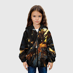 Куртка с капюшоном детская Раскол черных плит и янтаря, цвет: 3D-черный — фото 2