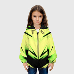 Куртка с капюшоном детская Geometry stripes кислотный стиль, цвет: 3D-черный — фото 2