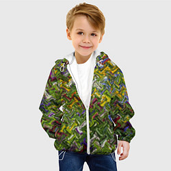 Куртка с капюшоном детская Разноцветная абстракция, цвет: 3D-белый — фото 2