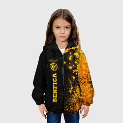Куртка с капюшоном детская Benfica - gold gradient по-вертикали, цвет: 3D-черный — фото 2