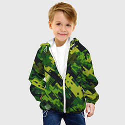 Куртка с капюшоном детская Camouflage - pattern ai art, цвет: 3D-белый — фото 2