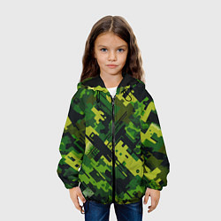 Куртка с капюшоном детская Camouflage - pattern ai art, цвет: 3D-черный — фото 2