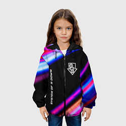Куртка с капюшоном детская System of a Down neon rock lights, цвет: 3D-черный — фото 2