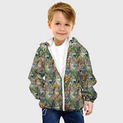 Куртка с капюшоном детская Волки паттерн, цвет: 3D-белый — фото 2
