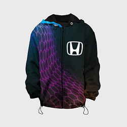 Куртка с капюшоном детская Honda neon hexagon, цвет: 3D-черный