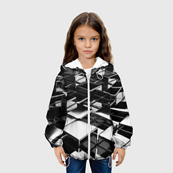 Куртка с капюшоном детская Хромированная абстракция, цвет: 3D-белый — фото 2