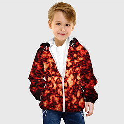 Куртка с капюшоном детская Узор огня, цвет: 3D-белый — фото 2