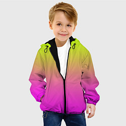 Куртка с капюшоном детская Градиент яркий, цвет: 3D-черный — фото 2