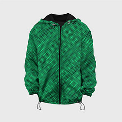 Куртка с капюшоном детская Насыщенный зелёный текстурированный, цвет: 3D-черный