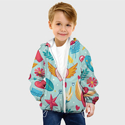 Куртка с капюшоном детская Сердечко с крылышками, цвет: 3D-белый — фото 2