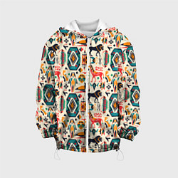 Детская куртка Африканские узор лев и жираф