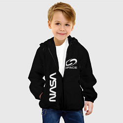Куртка с капюшоном детская Nasa space logo white, цвет: 3D-черный — фото 2