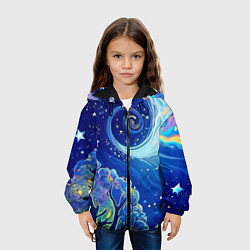 Куртка с капюшоном детская Звездный лес, цвет: 3D-черный — фото 2