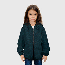 Куртка с капюшоном детская Текстурированный чёрно-бирюзовый, цвет: 3D-черный — фото 2