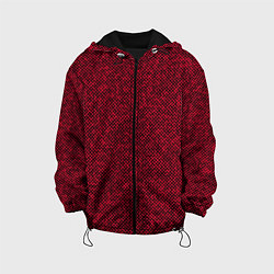 Куртка с капюшоном детская Текстурированный красно-чёрный, цвет: 3D-черный