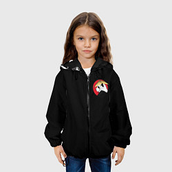 Куртка с капюшоном детская Кунгфу панда круглый значок, цвет: 3D-черный — фото 2