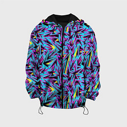 Куртка с капюшоном детская Абстрактный узор с геометрической концепцией, цвет: 3D-черный