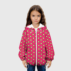 Куртка с капюшоном детская Паттерн клубничный, цвет: 3D-белый — фото 2