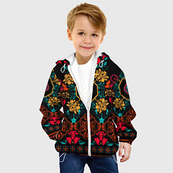Куртка с капюшоном детская Цветной орнамент, цвет: 3D-белый — фото 2