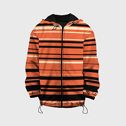 Куртка с капюшоном детская Оранжевый полосами, цвет: 3D-черный