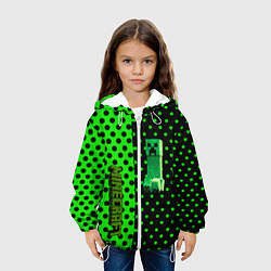 Куртка с капюшоном детская Minecraft creeper pattern, цвет: 3D-белый — фото 2
