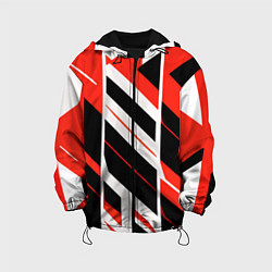 Детская куртка Black and red stripes on a white background