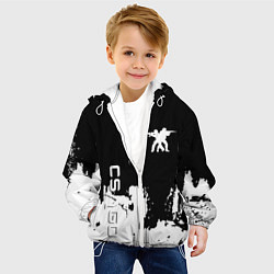 Куртка с капюшоном детская Контра белые лого, цвет: 3D-белый — фото 2