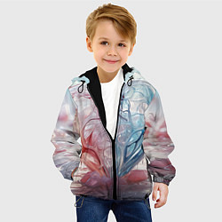 Куртка с капюшоном детская Сердце - плазменная текстура, цвет: 3D-черный — фото 2