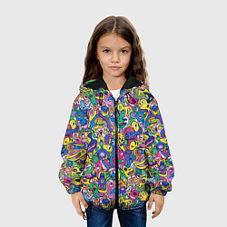 Куртка с капюшоном детская Рожицы разноцветные, цвет: 3D-черный — фото 2