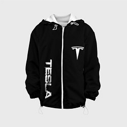 Детская куртка Tesla logo white