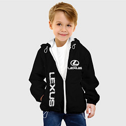 Куртка с капюшоном детская Lexus white logo auto, цвет: 3D-белый — фото 2