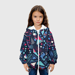 Куртка с капюшоном детская Яркий абстрактный узор для спорта, цвет: 3D-белый — фото 2