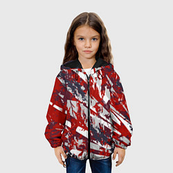 Куртка с капюшоном детская Яркий абстрактный узор для спорта, цвет: 3D-черный — фото 2