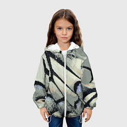 Куртка с капюшоном детская Абстракция - крыло бабочки, цвет: 3D-белый — фото 2