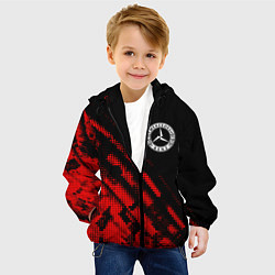 Куртка с капюшоном детская Mercedes sport grunge, цвет: 3D-черный — фото 2