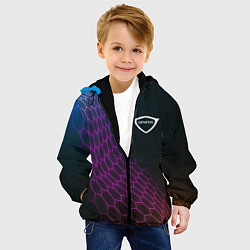 Куртка с капюшоном детская Genesis neon hexagon, цвет: 3D-черный — фото 2