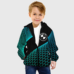 Куртка с капюшоном детская BMW electro hexagon, цвет: 3D-черный — фото 2