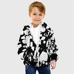 Куртка с капюшоном детская Модная абстракция - нейроарт, цвет: 3D-белый — фото 2