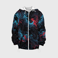 Куртка с капюшоном детская Цветные клубы дыма, цвет: 3D-белый