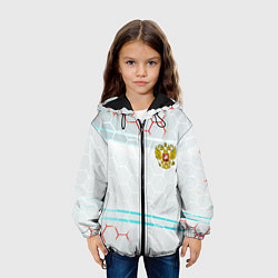 Куртка с капюшоном детская Герб РФ броня текстура, цвет: 3D-черный — фото 2