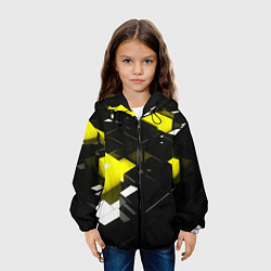 Куртка с капюшоном детская Абстракция обман зрения, цвет: 3D-черный — фото 2
