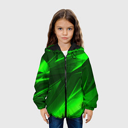 Куртка с капюшоном детская Кислотные стрипсы неон, цвет: 3D-черный — фото 2