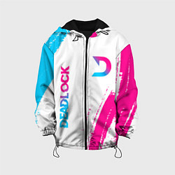 Куртка с капюшоном детская Deadlock neon gradient style вертикально, цвет: 3D-черный