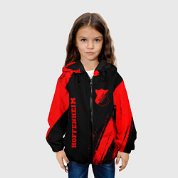 Куртка с капюшоном детская Hoffenheim - red gradient вертикально, цвет: 3D-черный — фото 2