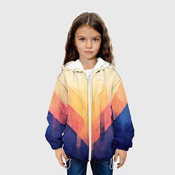 Куртка с капюшоном детская Abstract art - geometric shapes, цвет: 3D-белый — фото 2