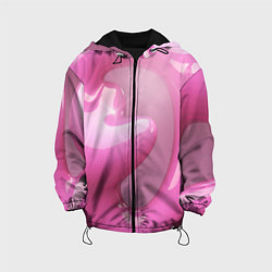 Куртка с капюшоном детская Розовые краски абстракция, цвет: 3D-черный