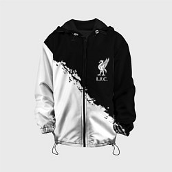 Куртка с капюшоном детская Liverpool fc белые краски, цвет: 3D-черный