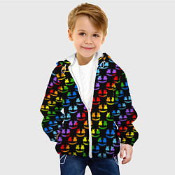 Куртка с капюшоном детская Marshmello pattern neon, цвет: 3D-белый — фото 2